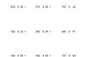 四年级数学计算题(四年级数学计算题500道)