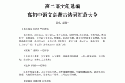 陕西高中语文必背篇目(陕西高中语文必背篇目有哪些)