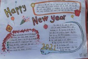 2021新年英语手抄报(新年手抄报英语版简单又漂亮)