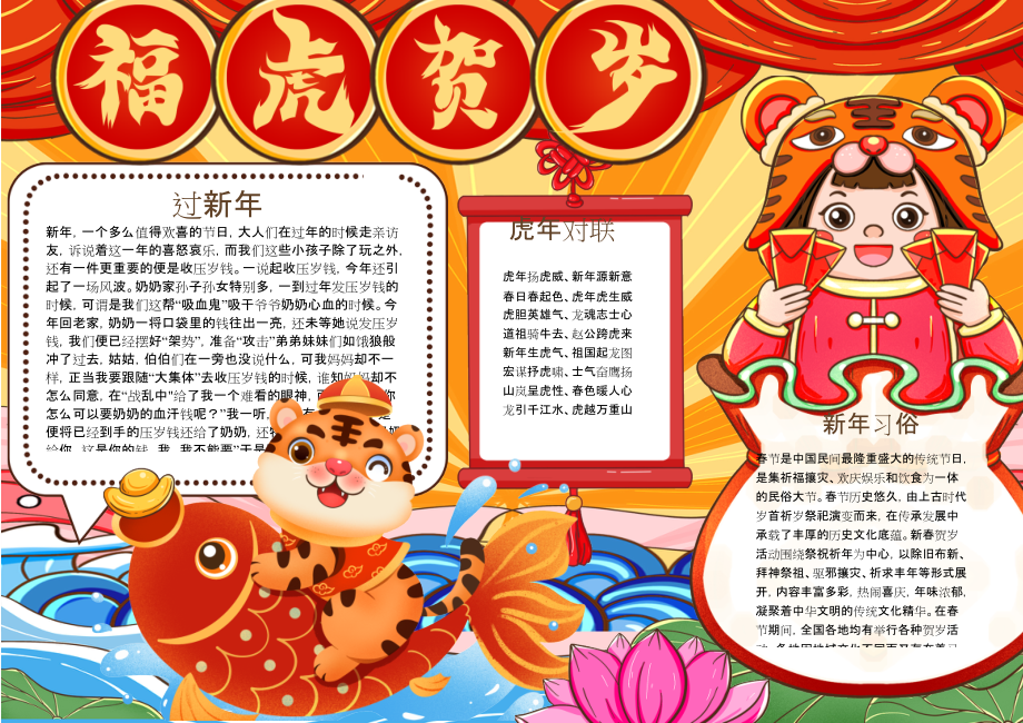 虎年元旦手抄报(虎年元旦手抄报简单)
