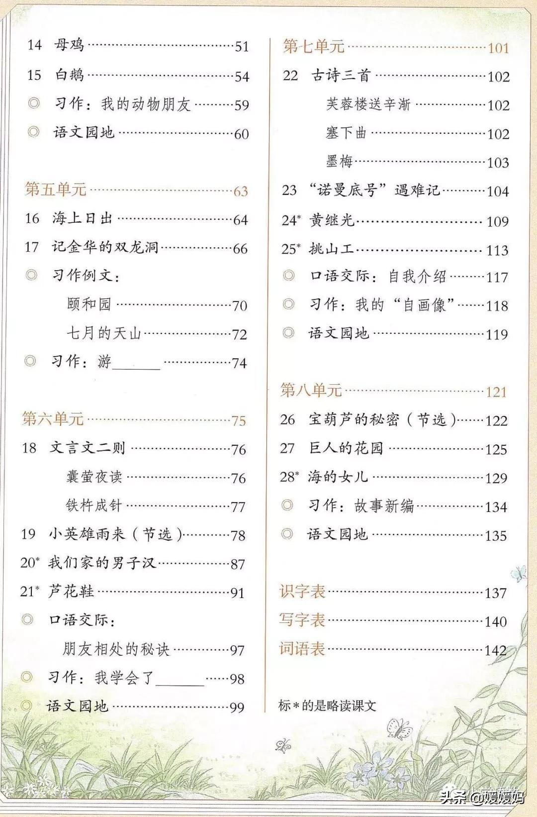 小学四年级语文上册电子课本(小学四年级语文上册电子课本目录)