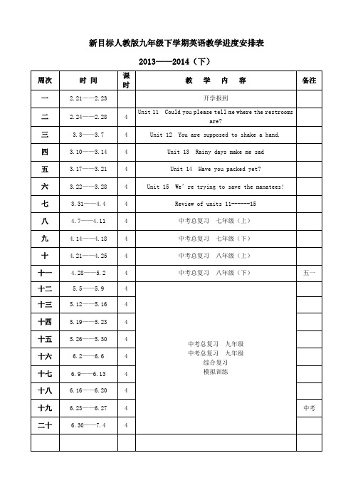 人教版初中英语教学计划_人教版初中英语教学计划模板