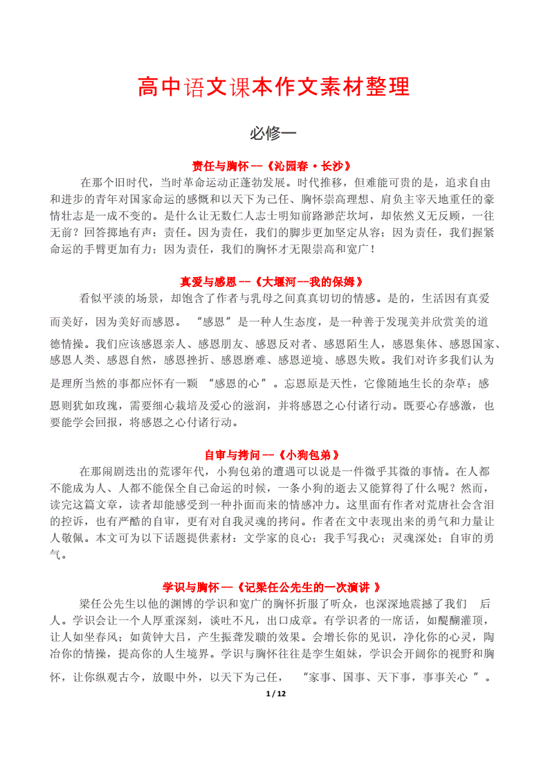 高中语文作文万能模板套用议论文(高中语文作文万能模板套用)