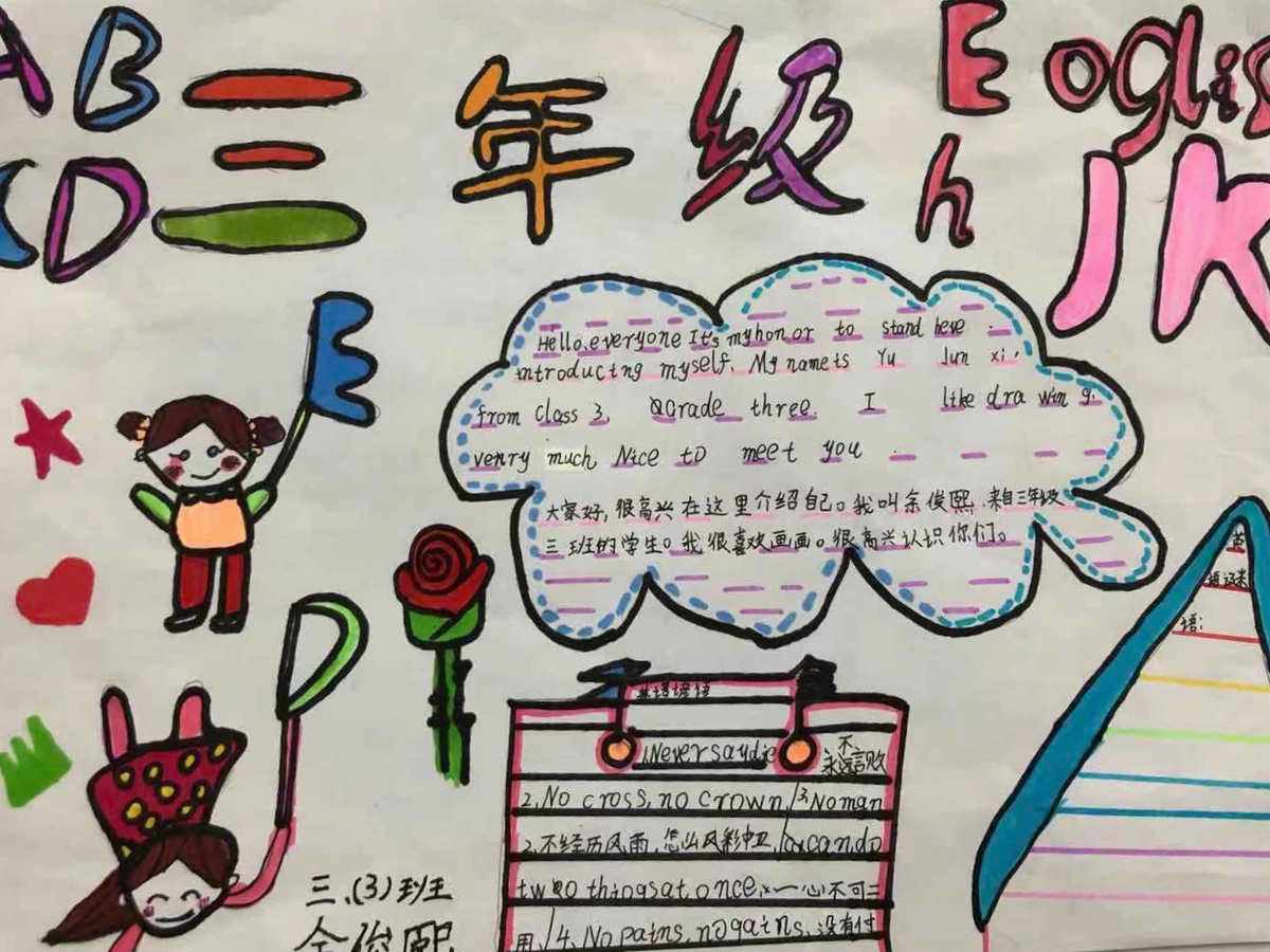 三上英语手抄报简单(三年级上册英语手抄报简单又好看视频)