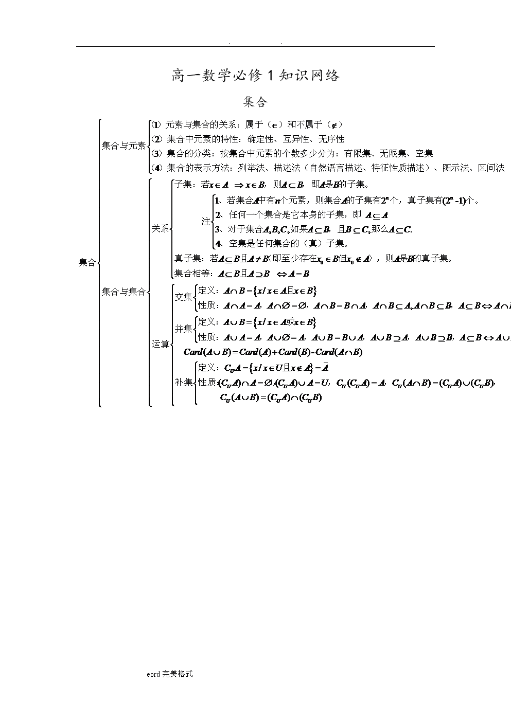 高中数学知识点大全整理归纳_高中数学知识点大全整理