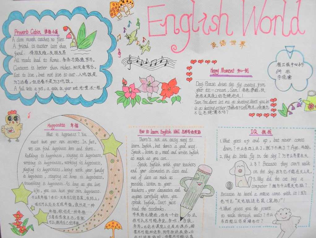 小学生英语手抄报_小学生英语手抄报图片大全 三年级