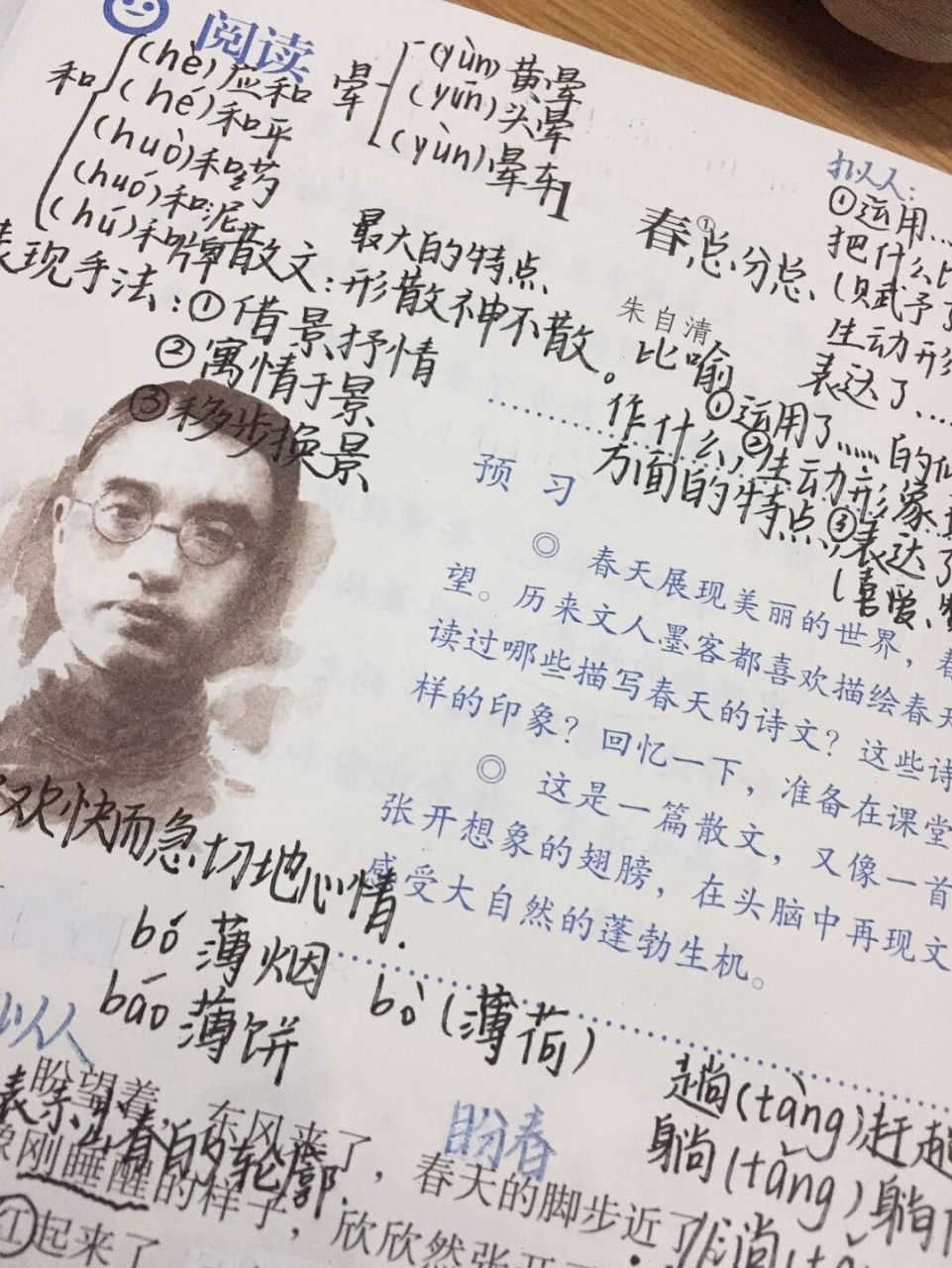 初一语文第一课春笔记(初一语文第一课春笔记图片高清)