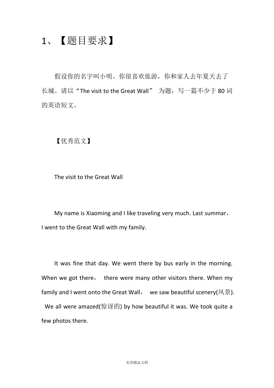 简短英语作文十篇_简短英语作文十篇加中文翻译