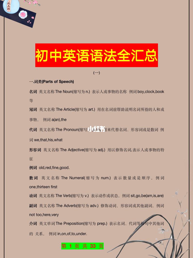 初中语法大全(初中语法大全视频)