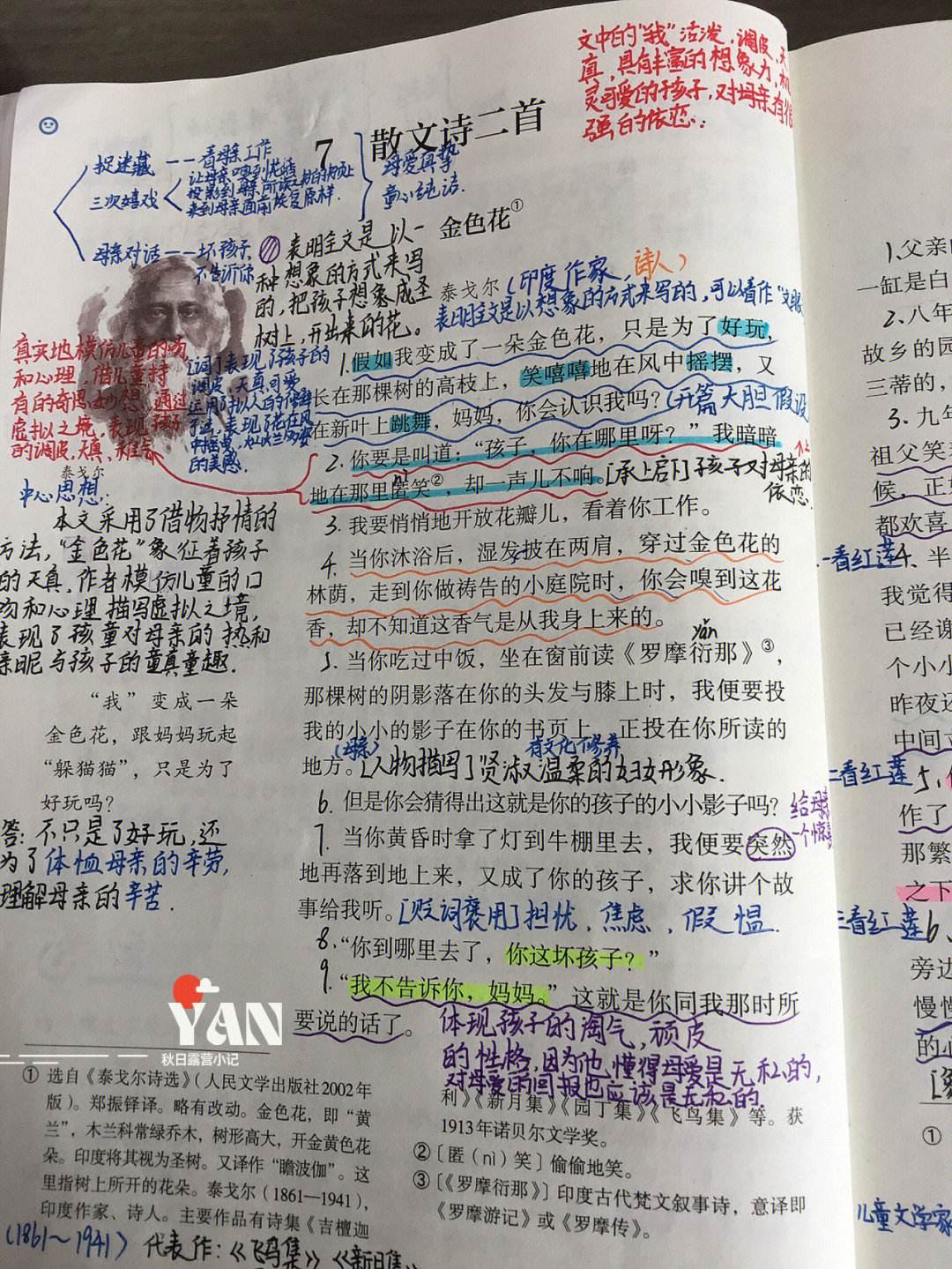 初一语文上册课堂笔记12课(初一语文上册课堂笔记)