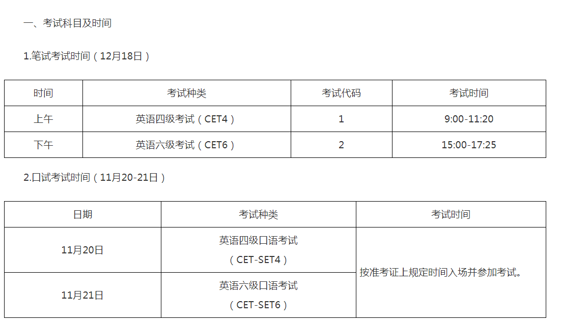 英语四级考试时间安排(英语四级考试时间安排最新)