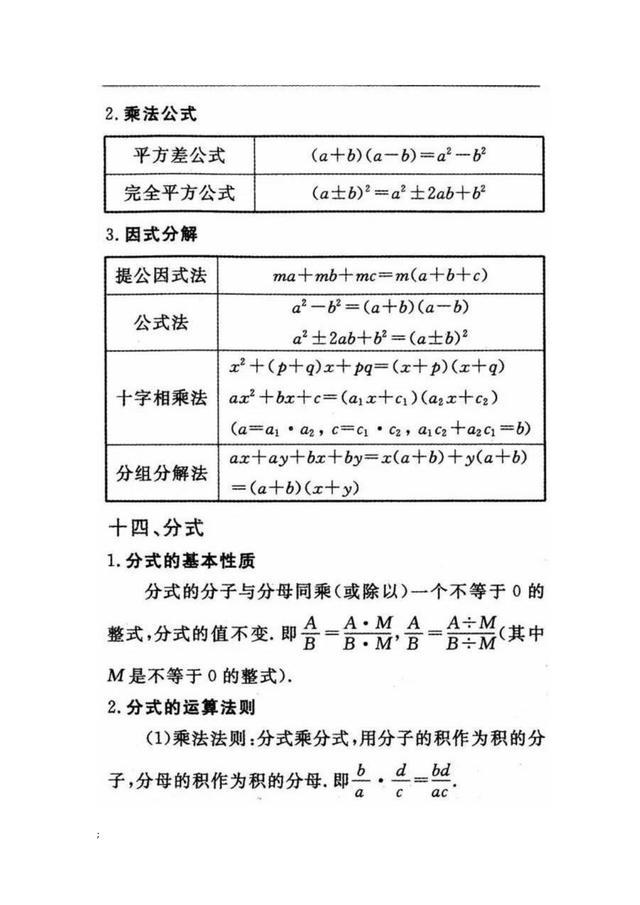 初中数学公式名称_初中数学公式名称是什么