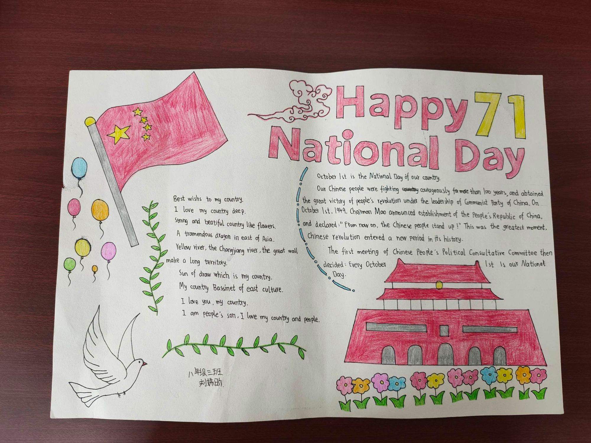 五年级英语手抄报国庆节内容(五年级英语手抄报图片简单又漂亮)