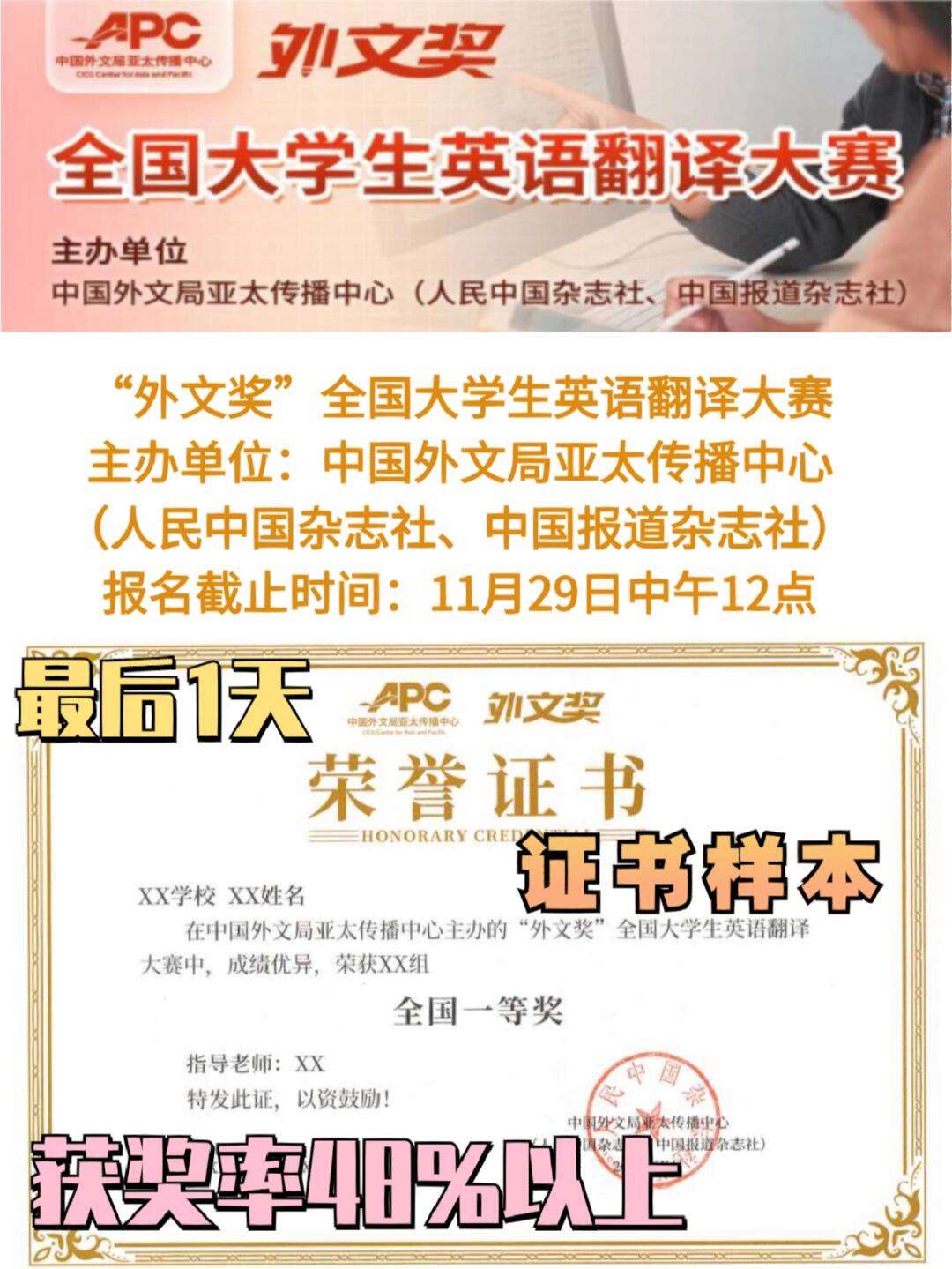 全国大学生英语翻译大赛(中外传播杯全国大学生英语翻译大赛)