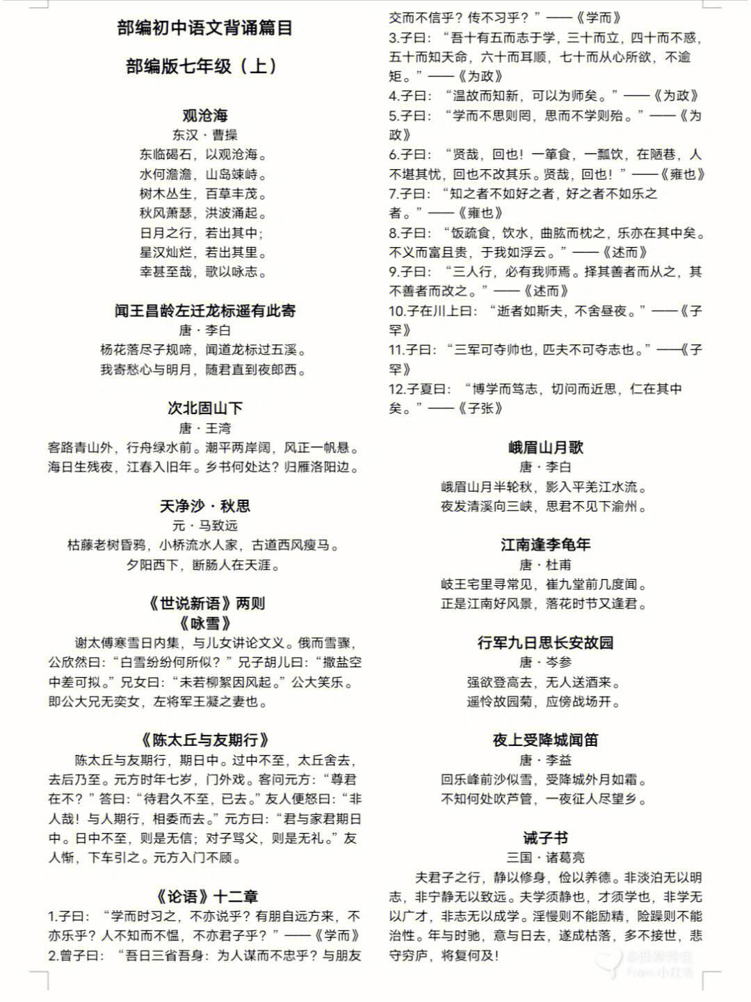 初中语文目录及体裁(人教版初中语文课文文体分类)