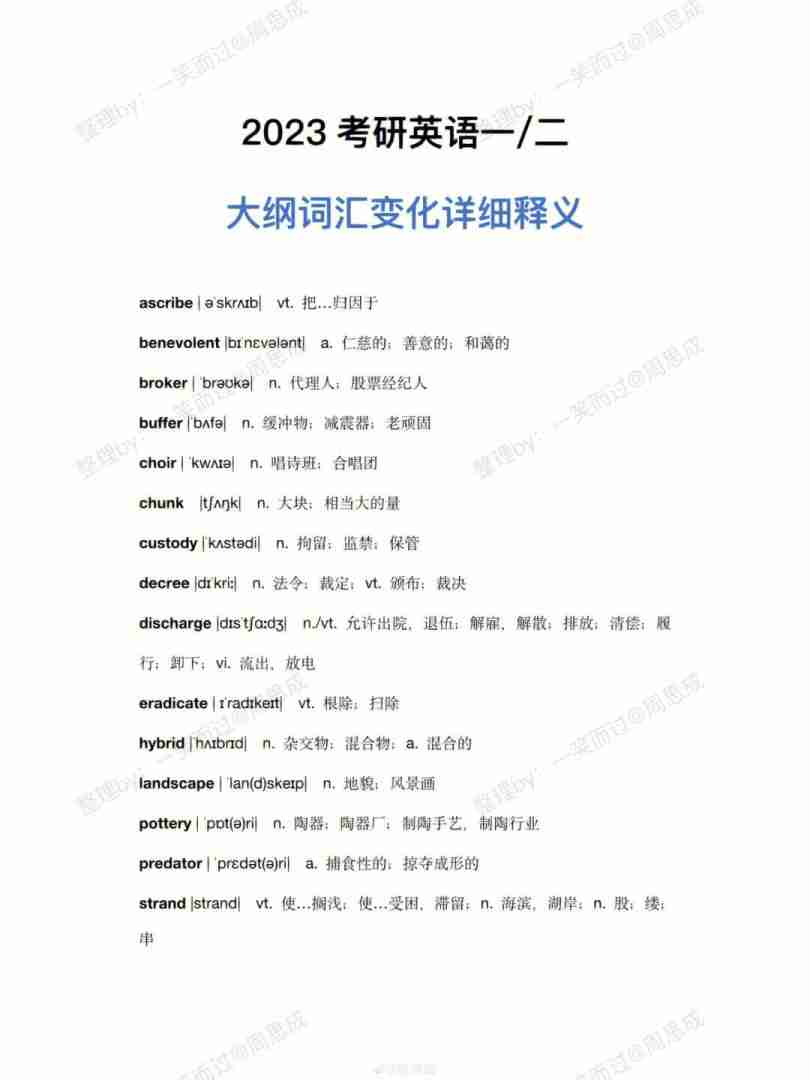 考研英语大纲词汇下载_考研英语大纲词汇附录