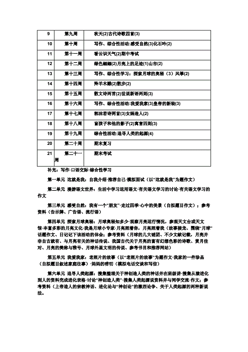 初中语文教学计划doc(初中语文教学计划表模板及内容)