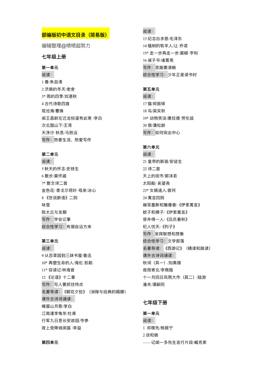 部编版初中语文教材目录_部编版六上语文教案全册免费