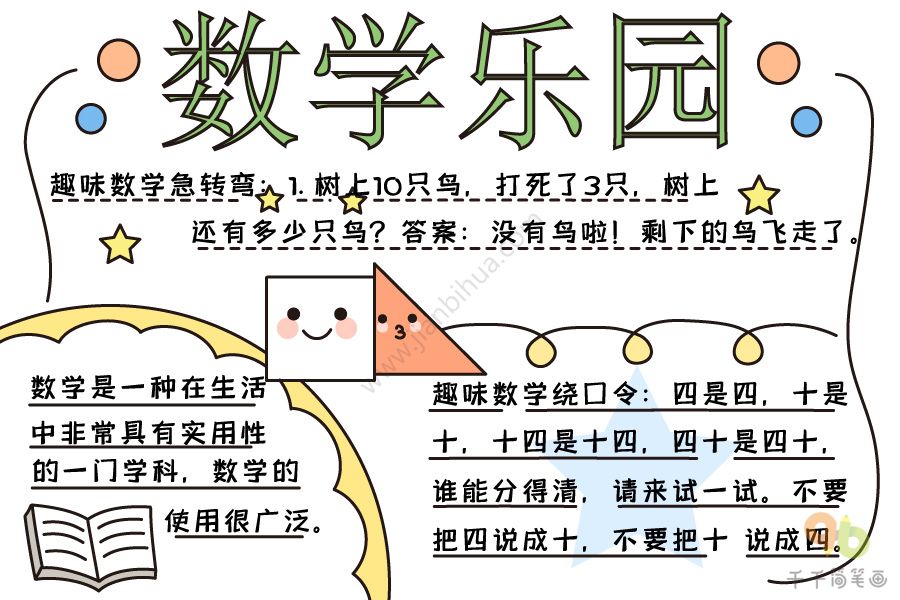 包含数学手抄报简单又漂亮五年级下册的词条