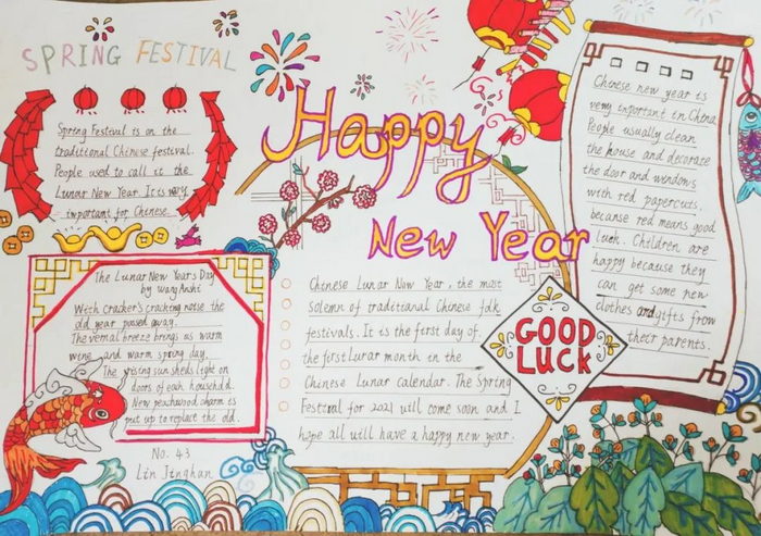 英语手抄报内容大全新年快乐(新年英语手抄报内容 新年快乐)